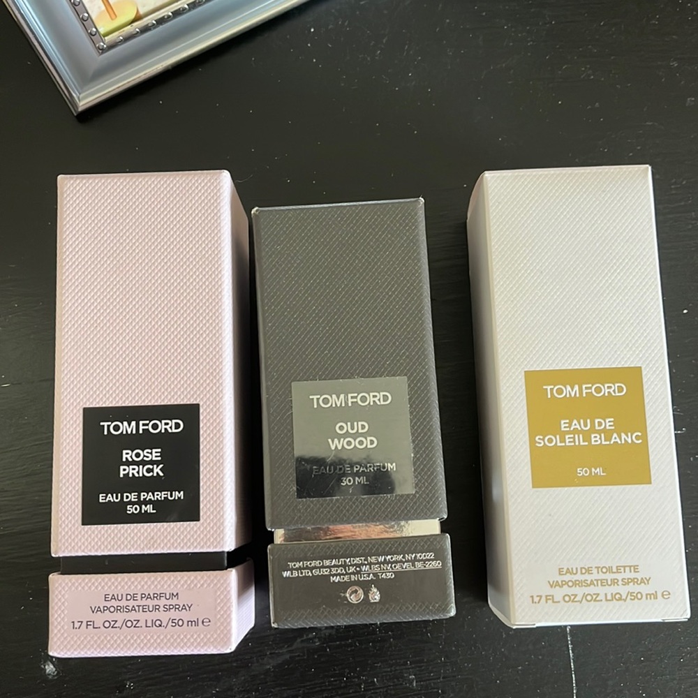 Tom ford Perfume Boxes ROSE PRICK, OUD WOOD,EAU DE SOLEIL BLANC